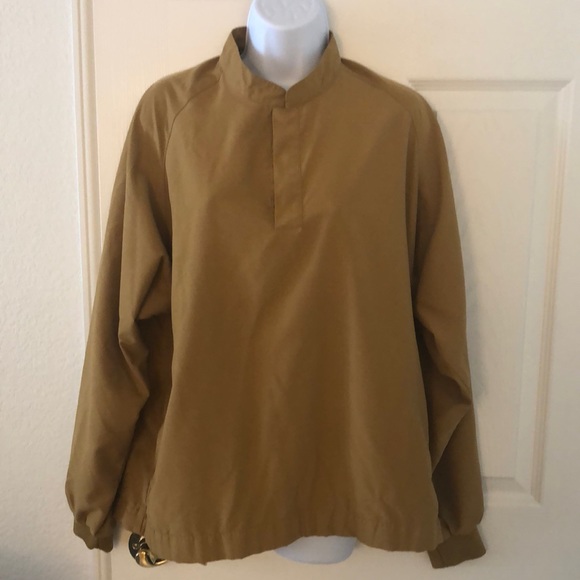 Olive Tan Pullover Crewneck Jacket - Picture 2 of 16